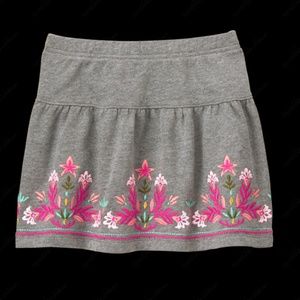 GYMBOREE Embroidered Gray Skirt L 10/12